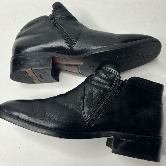 PabDer Black Calf Leather Made in ITALY Handmade Zipper Boots Mens Size 6.5 - Picture 7 of 14